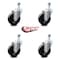 Service Caster 4 Inch Hard Rubber Wheel Swivel 3/8 Inch Threaded Stem Caster Set SCC-TS20S414-HRS-381615-4 - alternate 3